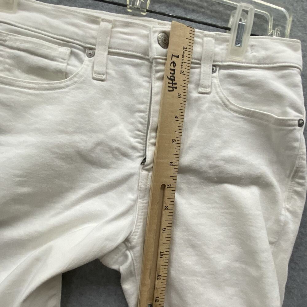 Madewell 9” High Rise Skinny Crop Jeans White Distressed Raw Hem Size 26 - Picture 12 of 14